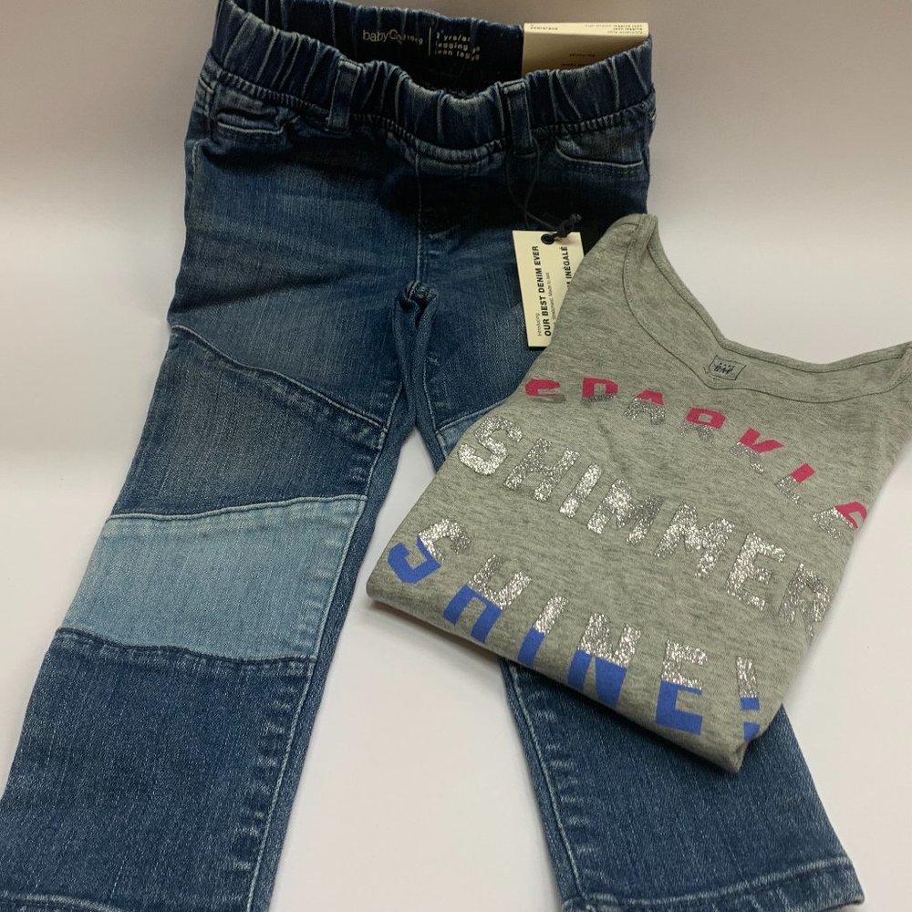 NWOT - Gap Girl's Long Sleeve T-Shirt and NWT - Gap Kids Jeans